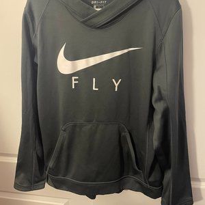 Nike Gray Fly Hoodie, Lg